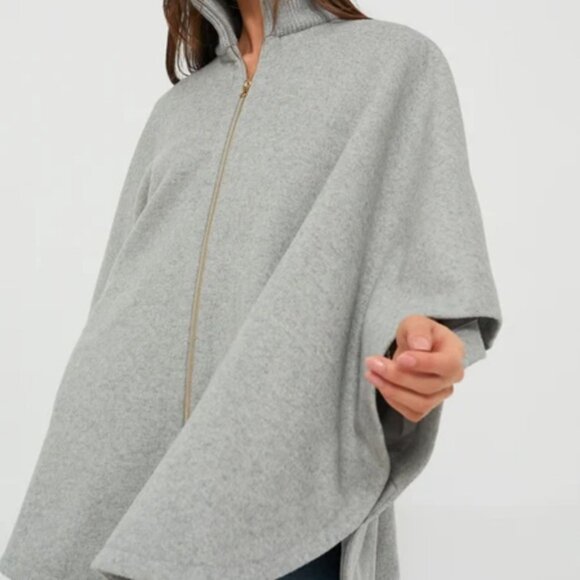 Tuckernuck Grey Wool Blend Full Zip Huntington Poncho Jacket Size OS - Picture 2 of 16